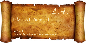 Létai Arnold névjegykártya